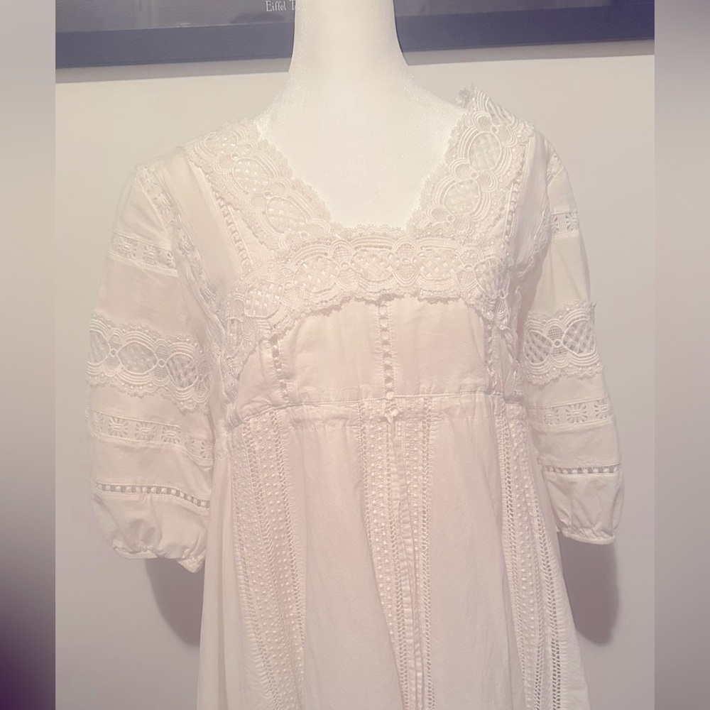 Anthropologie Eri + Ali Lacey Cottagecore Whimsical Easter Dress Size XS